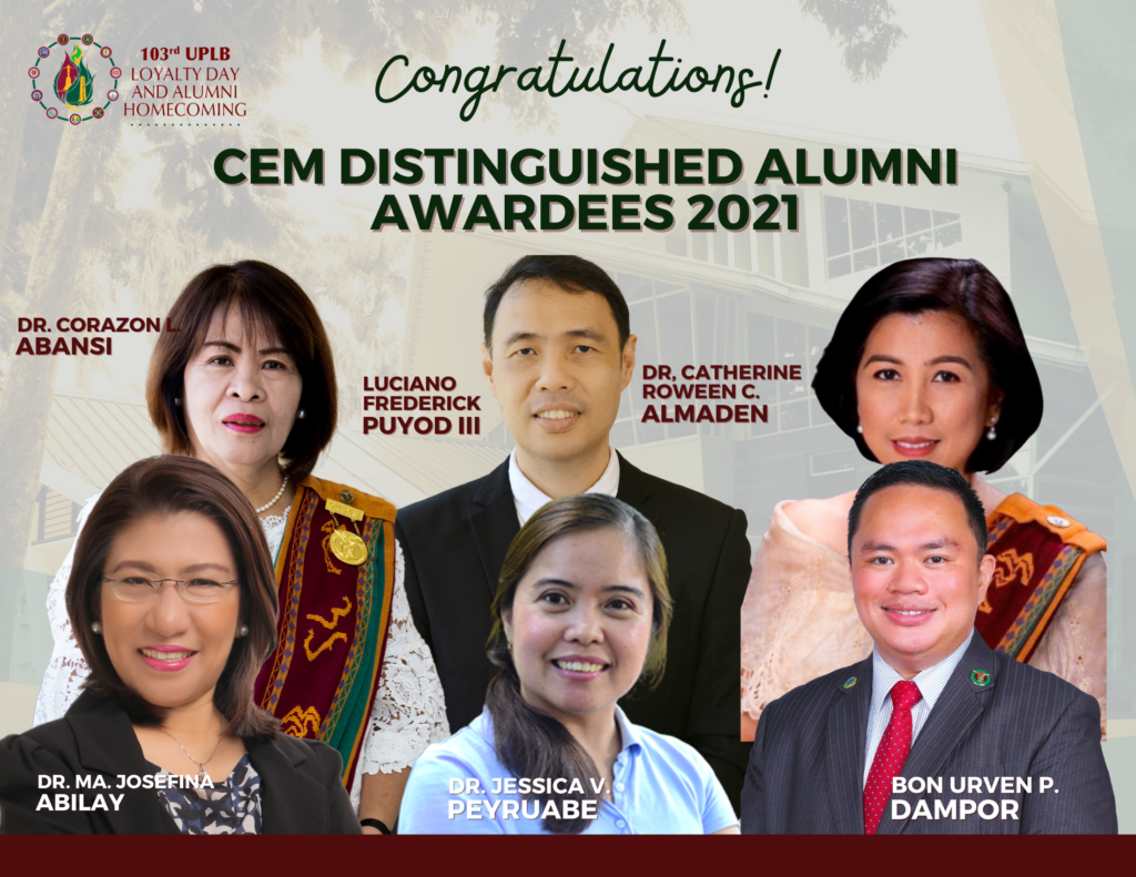 Six Alumni Awarded as CEM Distinguished Alumni Awardees for UPLB's ...